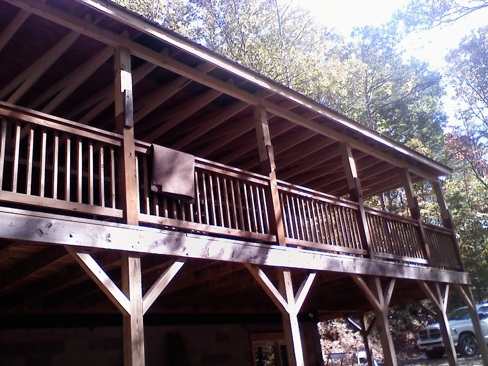Timber framing under a new elevated porch and deck — Roof Leak Repair in Cranesville by Roofing Brothers